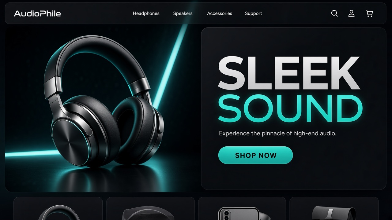 AudioPhile storefront theme desktop preview