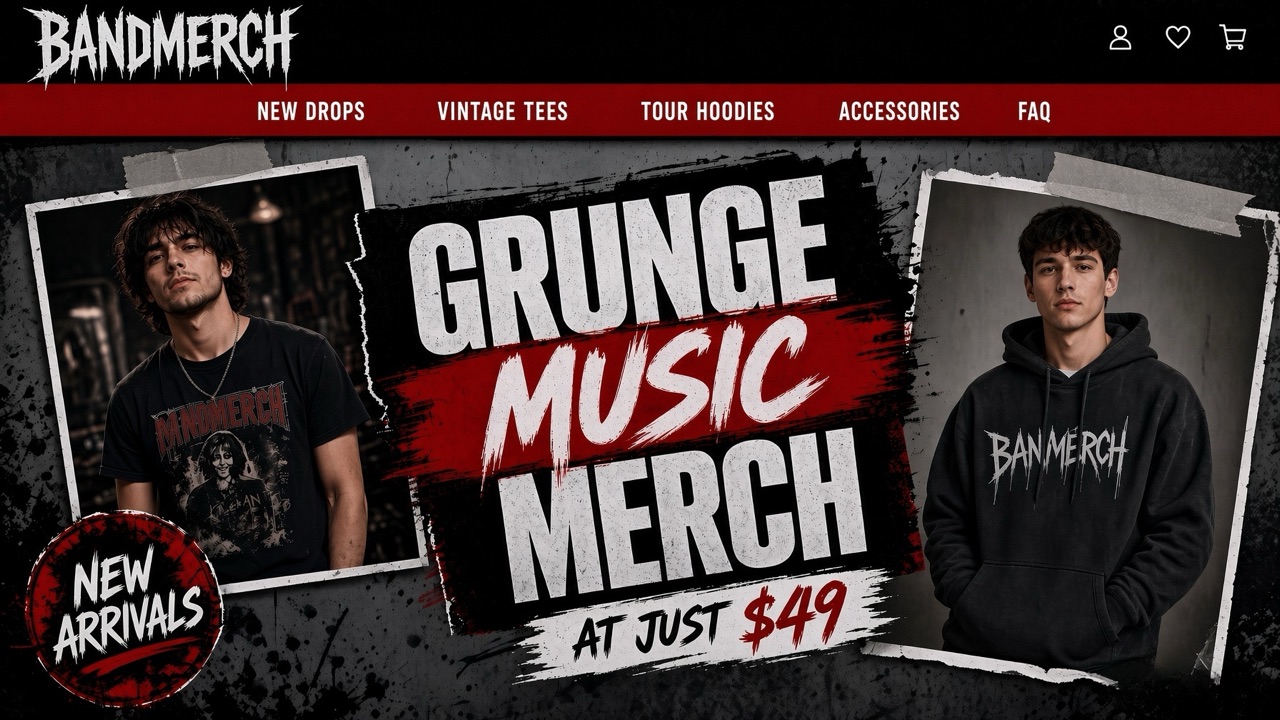 BandMerch storefront theme desktop preview