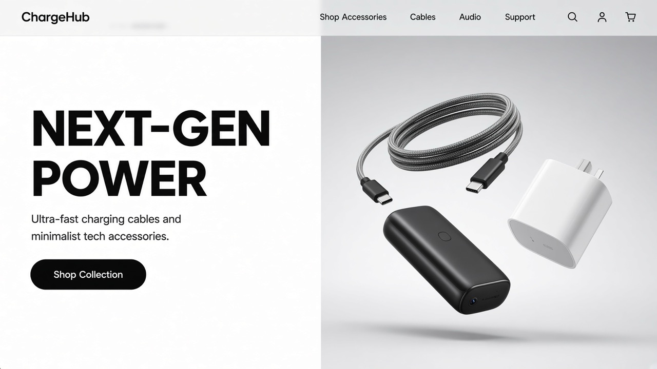 ChargeHub storefront theme desktop preview