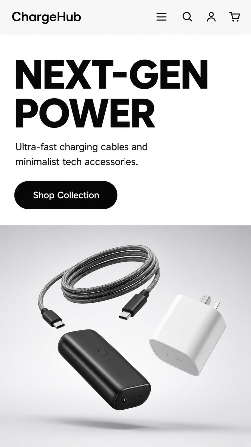 ChargeHub storefront theme mobile preview