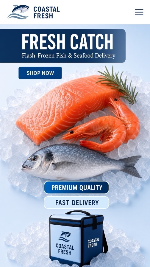 Coastal Fresh storefront theme mobile preview