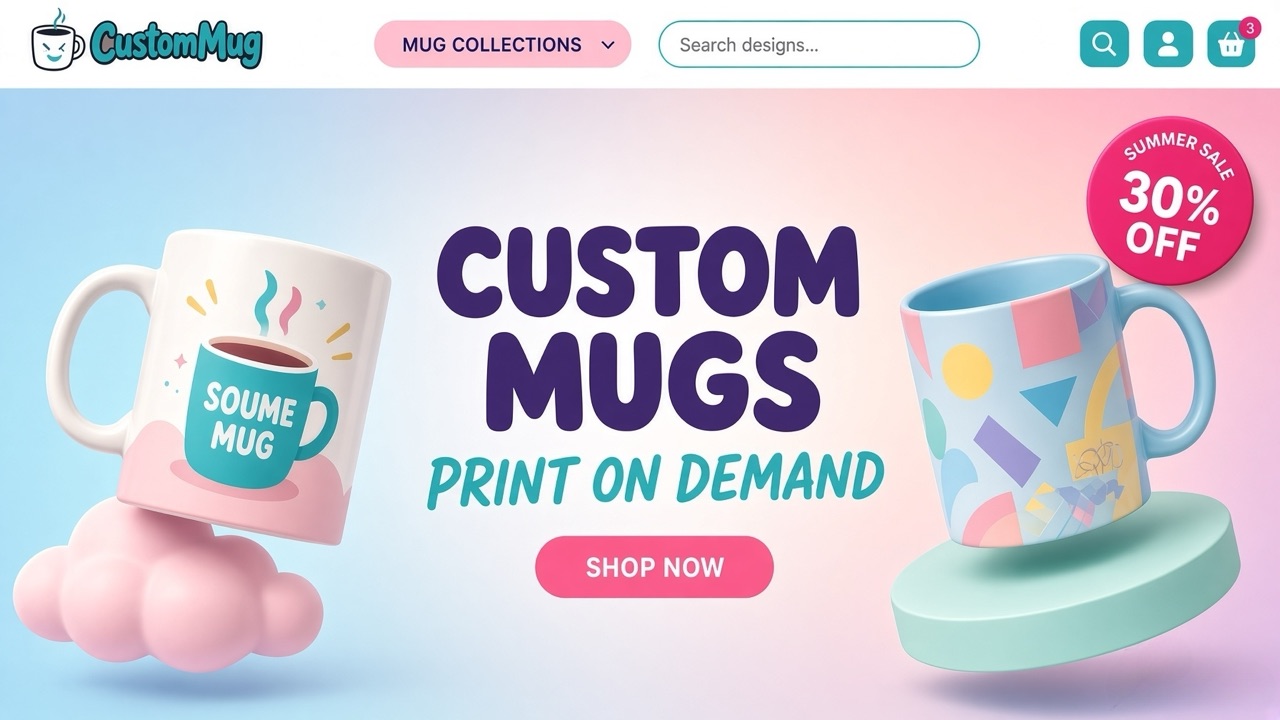 CustomMug storefront theme desktop preview