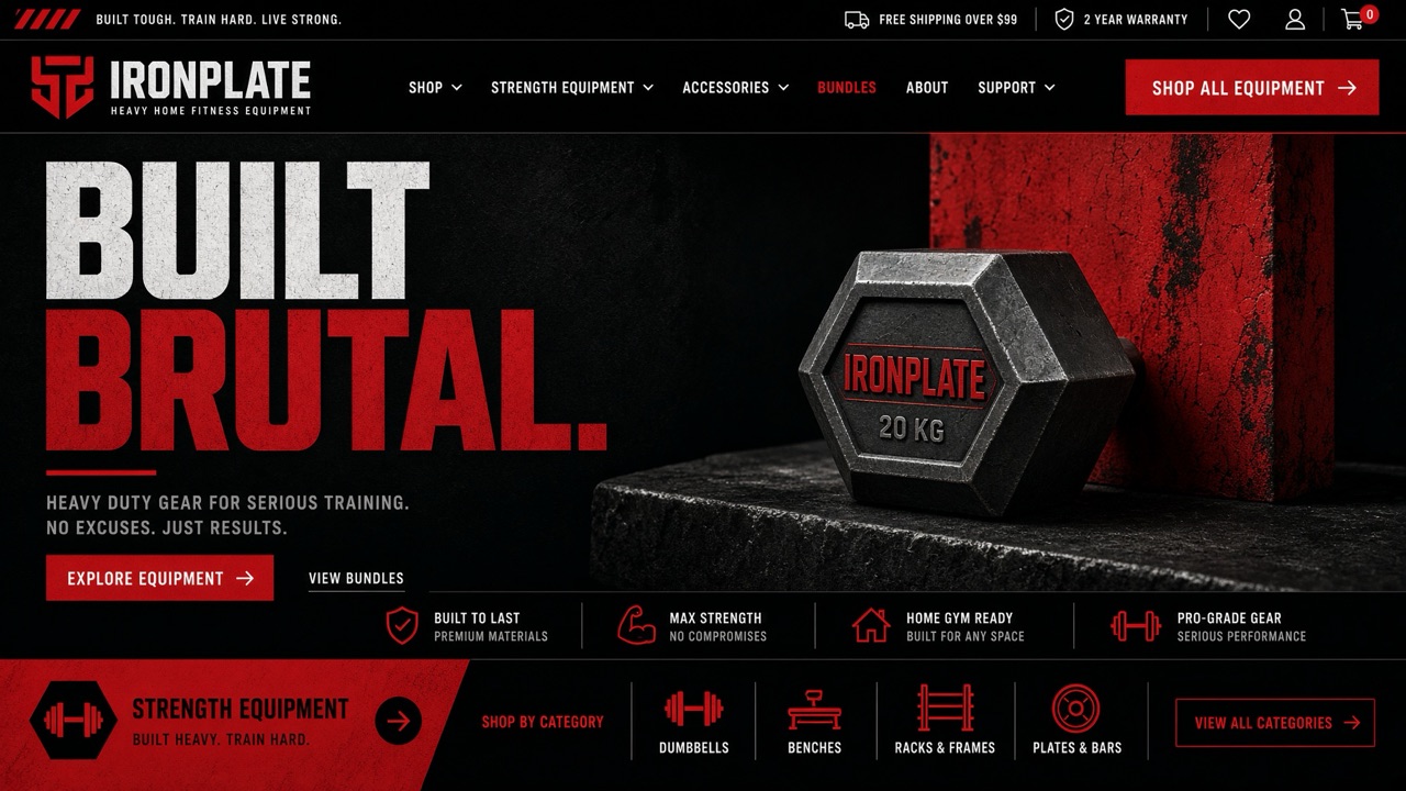 IronPlate storefront theme desktop preview