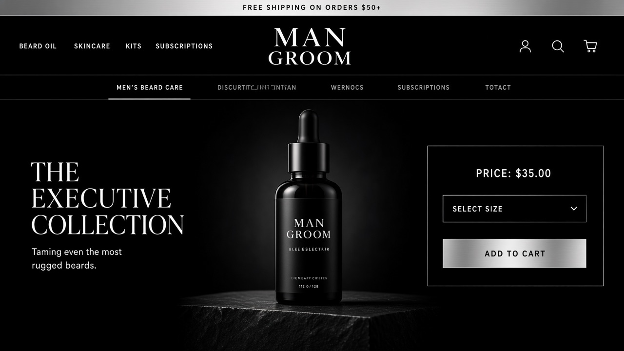 ManGroom storefront theme desktop preview