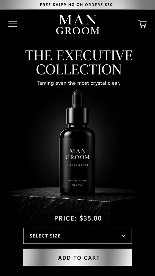 ManGroom storefront theme mobile preview