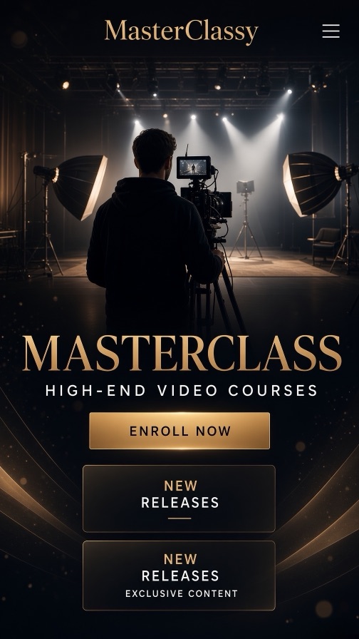 MasterClassy storefront theme mobile preview