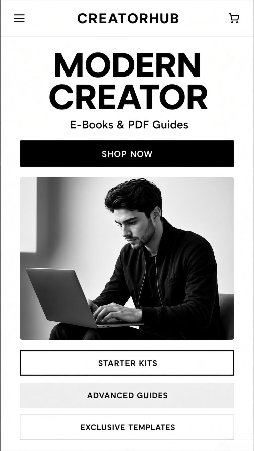 ModernCreator storefront theme mobile preview