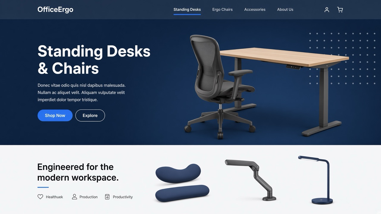 OfficeErgo storefront theme desktop preview