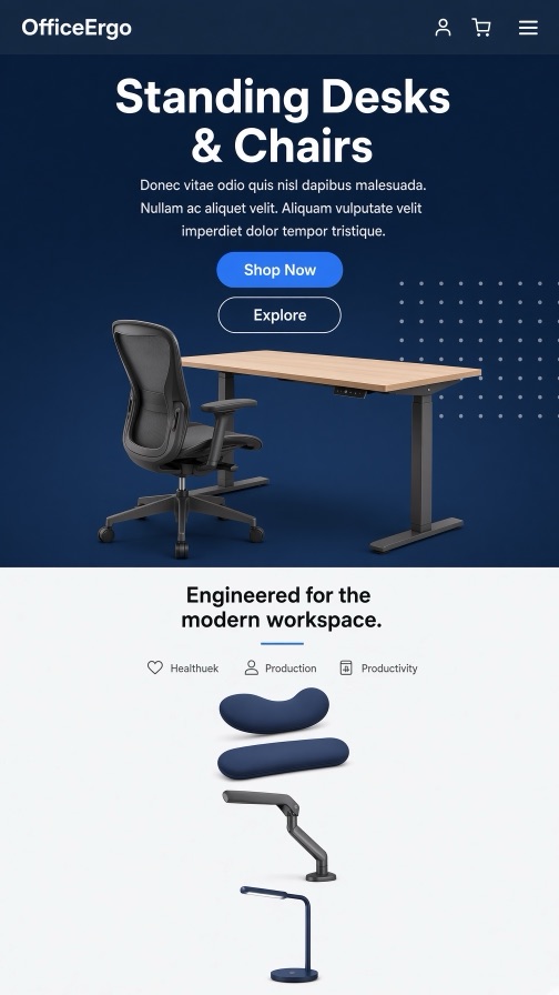 OfficeErgo storefront theme mobile preview