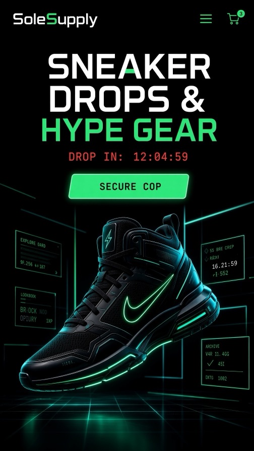 Sole Supply storefront theme mobile preview