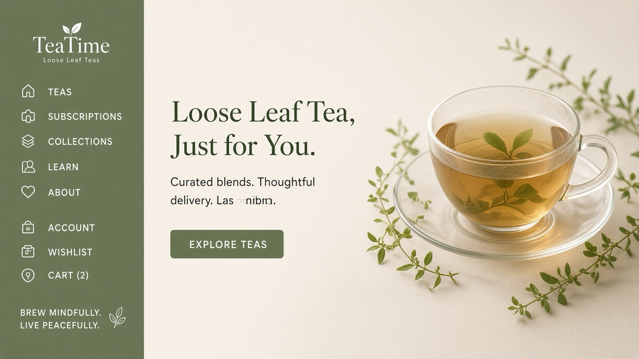 TeaTime storefront theme desktop preview