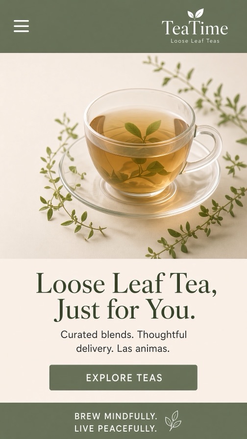 TeaTime storefront theme mobile preview