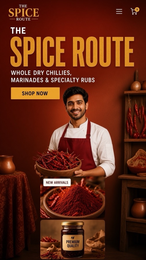 The Spice Route storefront theme mobile preview