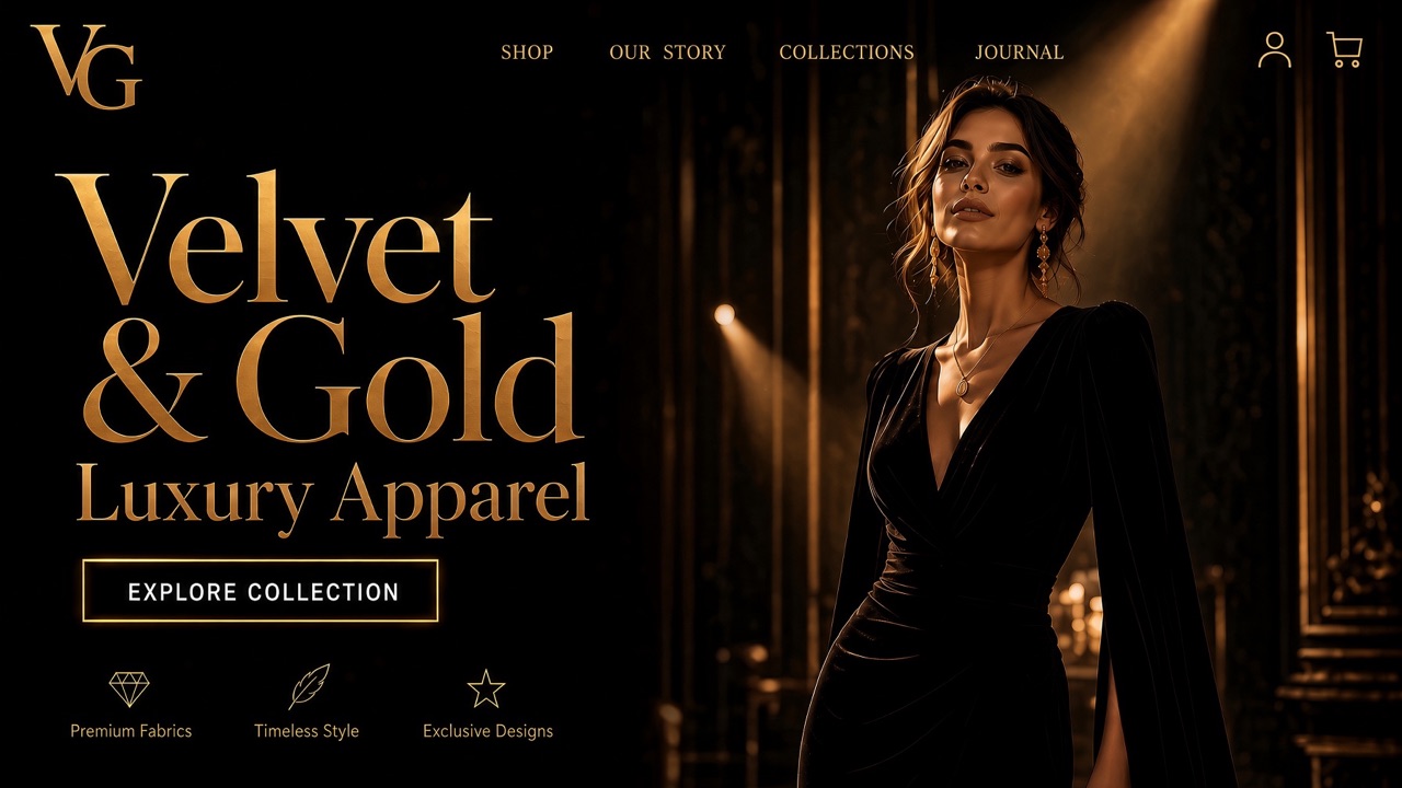 Velvet & Gold storefront theme desktop preview