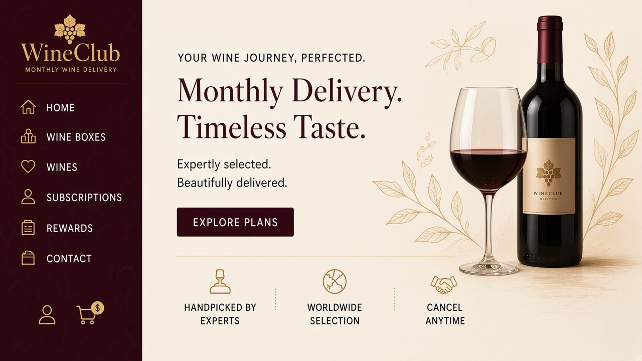 WineClub storefront theme desktop preview